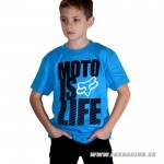 Oblečenie - Detské, Fox tričko Yth Moto Is Life ss tee, modrá