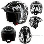 Moto oblečenie - Helmy, NAU Power Trial helmet, čierno biela