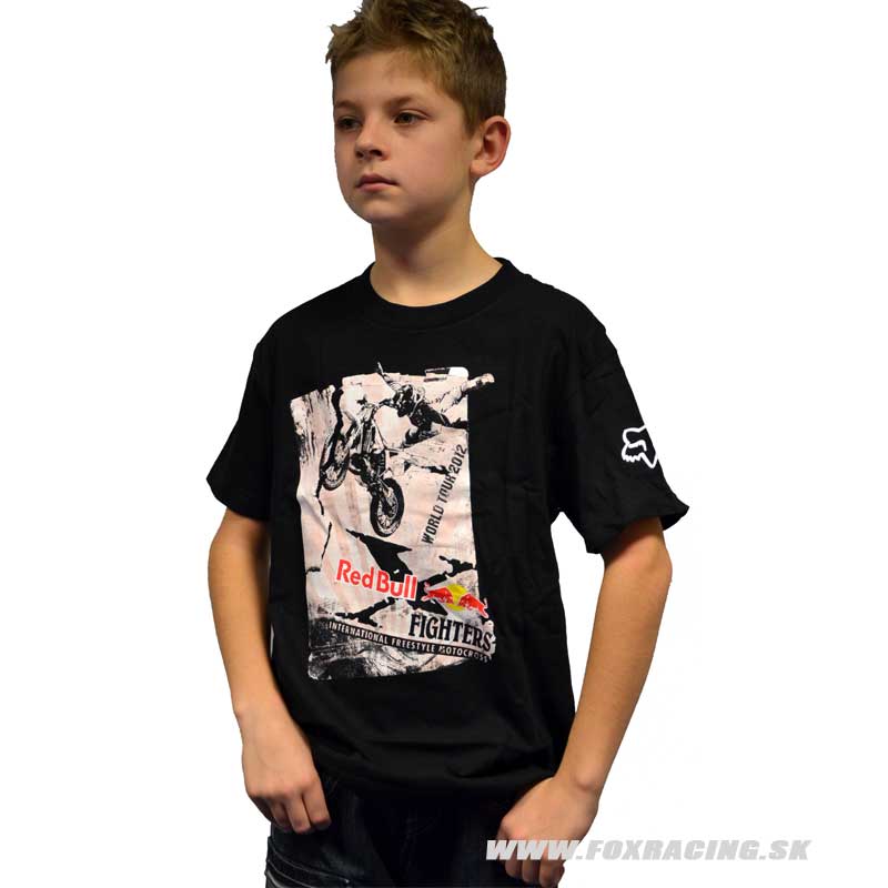 Zľavy - Oblečenie detské, Fox chlapčenské tričko Red Bull Post., čierna