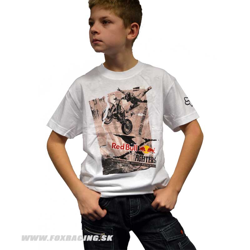 Zľavy - Oblečenie detské, Fox chlapčenské tričko Red Bull Post., biela