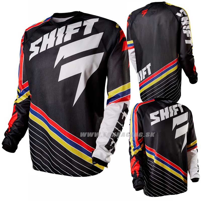 Zľavy - Moto, Shift dres Strike Stripes jersey, čierna