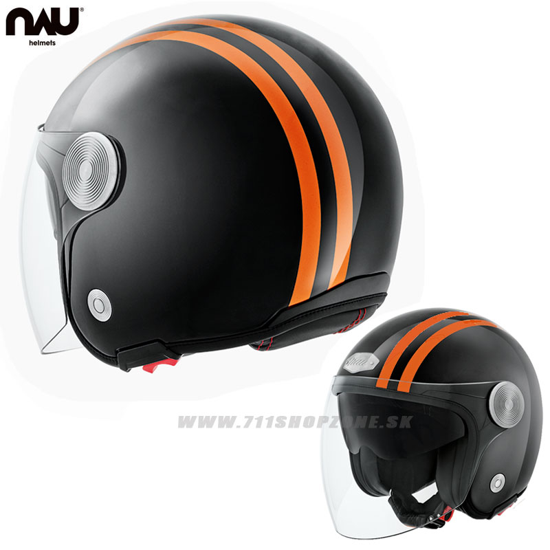 Moto oblečenie - Helmy, NAU Shelby helmet, čierno oranžová