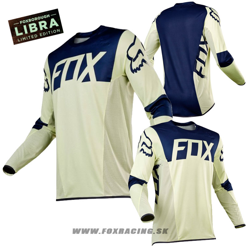 Moto oblečenie - Dresy, FOX motokrosový dres Flexair Libra LE jersey, modro žltá
