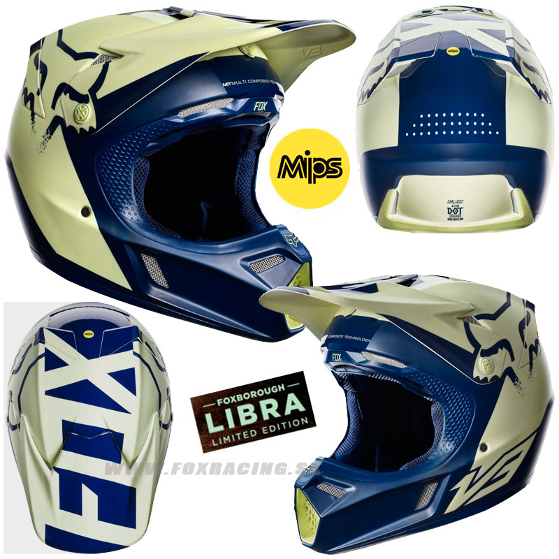 Zľavy - Moto, FOX helma V3 Libra LE, modro žltá