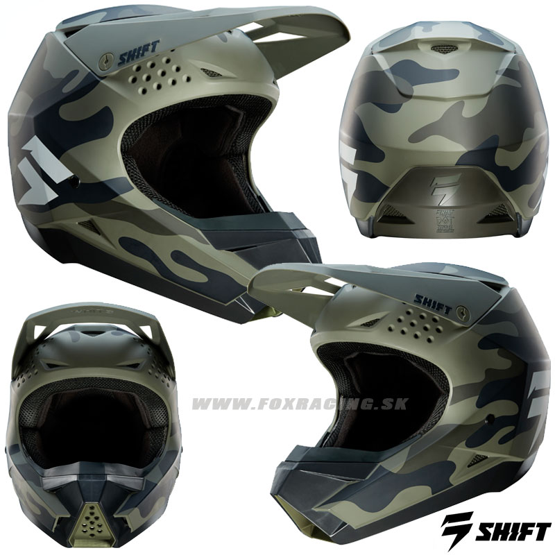 Moto oblečenie - Helmy, Shift prilba Whit3 helmet, maskáč