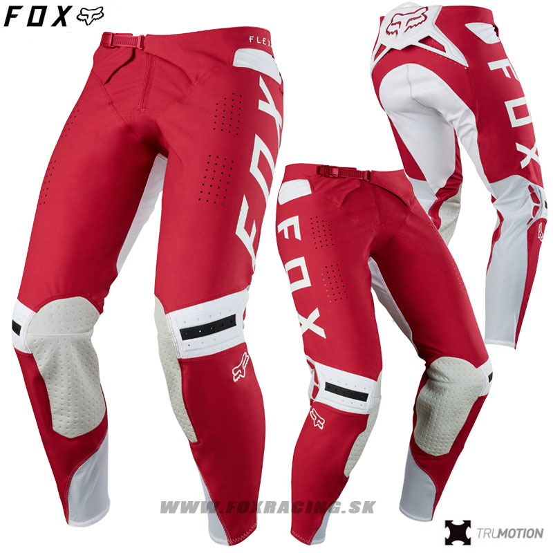 Moto oblečenie - Nohavice, FOX nohavice Flexair Preest, tmavo červená