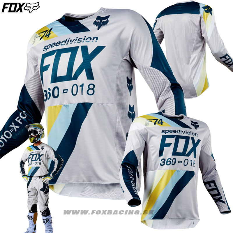 Zľavy - Moto, FOX dres 360 Draftr jersey, bledo šedá