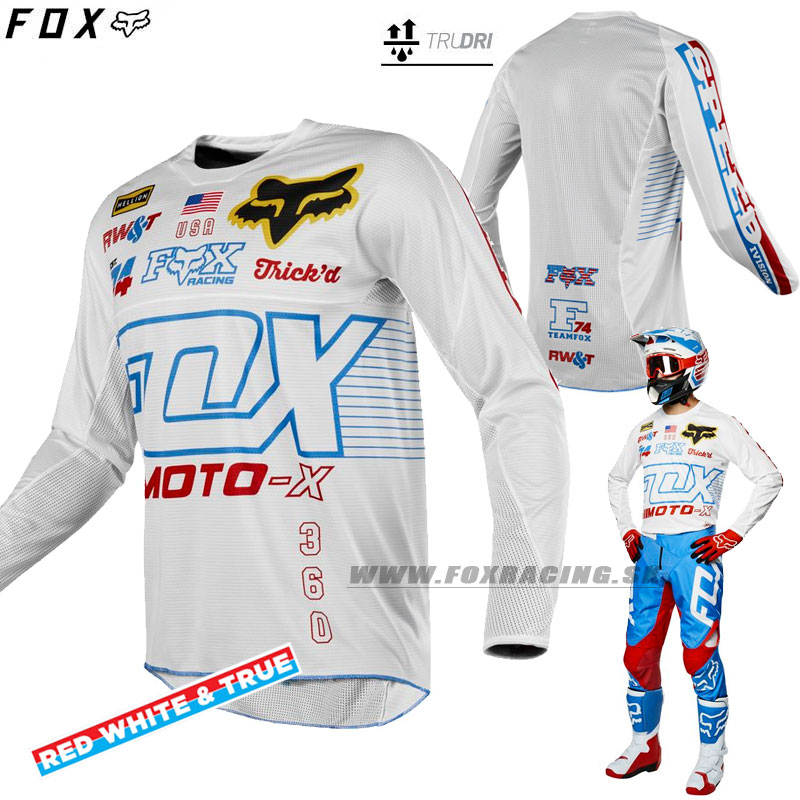 Zľavy - Moto, FOX dres 360 RWT LE jersey, bielo modro červ.