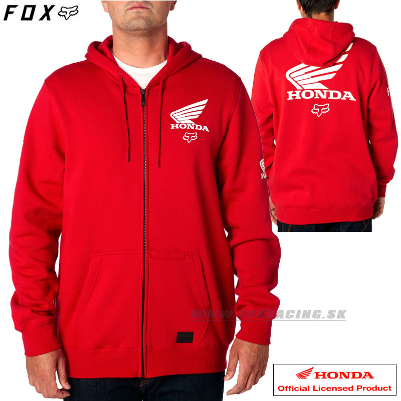 Oblečenie - Pánske, FOX mikina Honda Zip fleece, červená