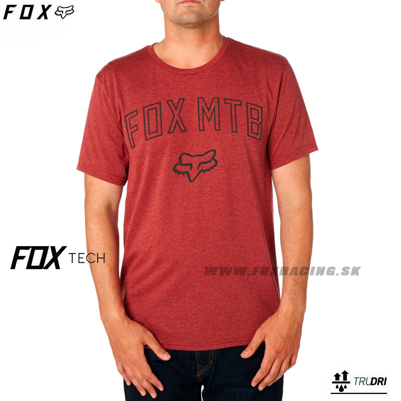 Zľavy - Oblečenie pánske, FOX tričko Passed Up Tech s/s, bordový melír