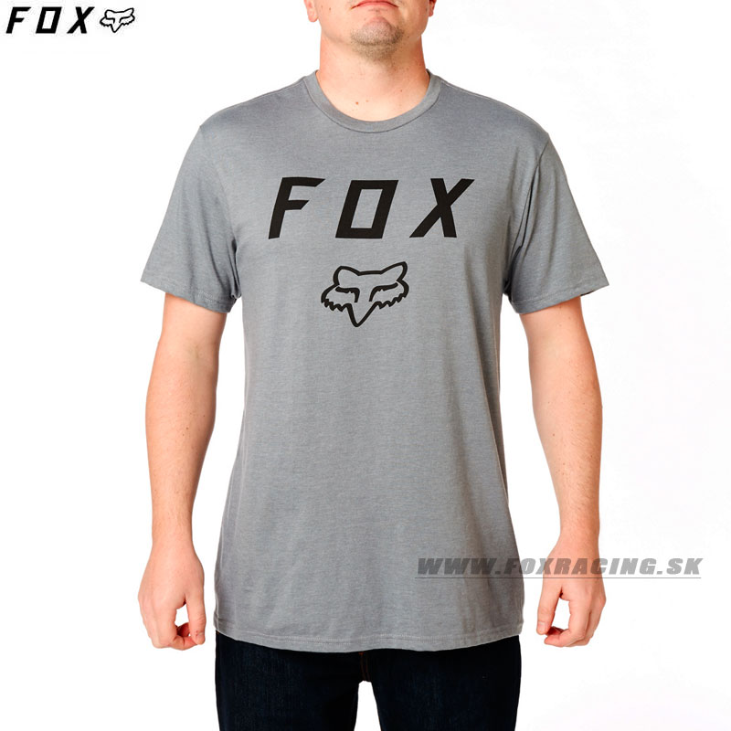 Zľavy - Oblečenie pánske, FOX tričko Legacy Moth Premium s/s, šedý melír