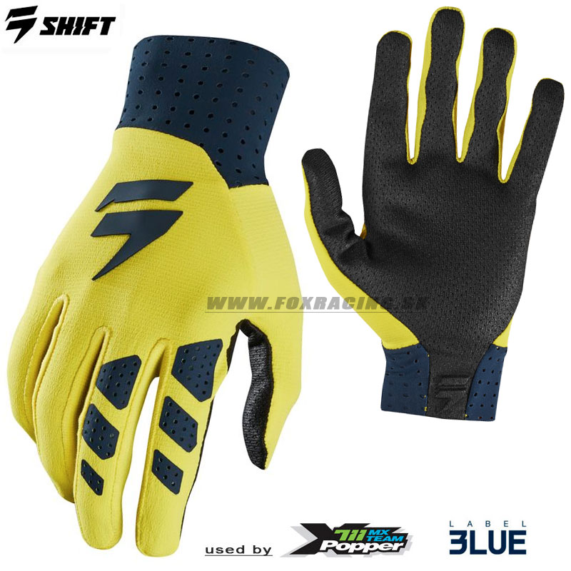 Moto oblečenie - Rukavice, Shift rukavice 3Lue Air glove, modro žltá