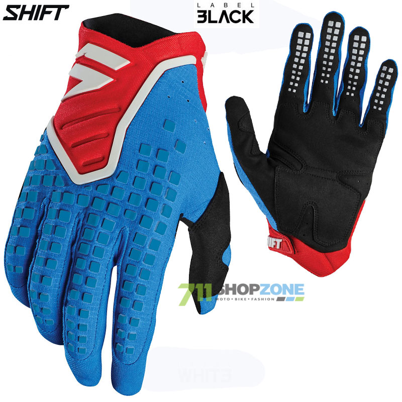 Moto oblečenie - Rukavice, Shift rukavice 3Lack Pro glove 20, modr/červ