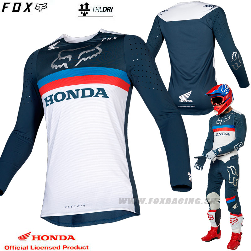 Moto oblečenie - Dresy, FOX dres Flexair Honda jersey, modrá