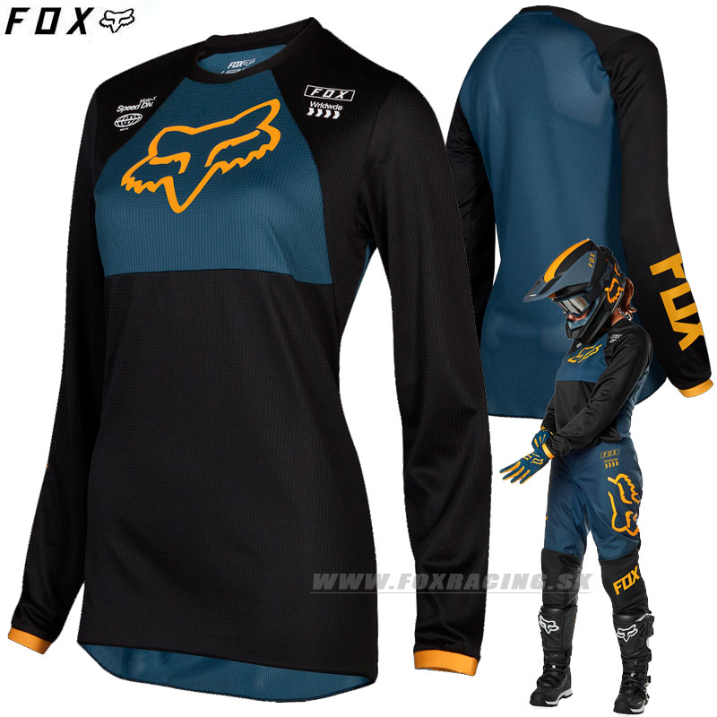 Moto oblečenie - Dámske, FOX dámsky dres Wmn 180 Mata, čierno modrá