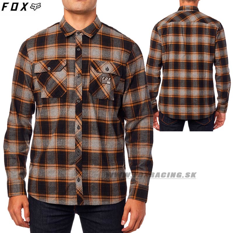 Oblečenie - Pánske, FOX flanelová košeľa Traildust flannel, šedý melír