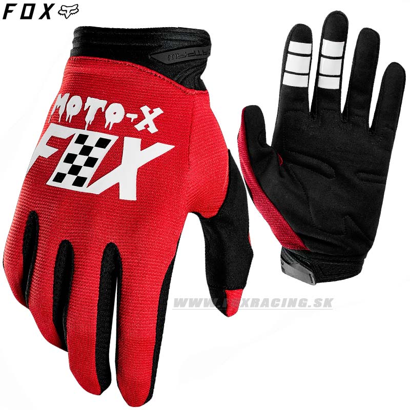 Zľavy - Moto, FOX rukavice Dirtpaw Czar, červená