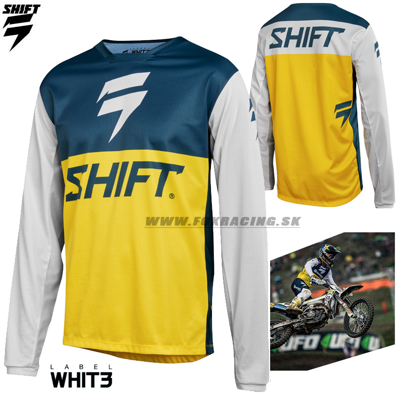 Moto oblečenie - Dresy, Shift dres Whit3 Label GP LE, modro žltá