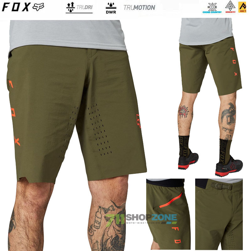 Cyklo oblečenie - Pánske, FOX cyklo šortky Flexair short No Liner, olivovo zelená