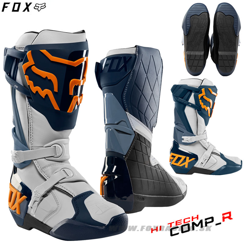 Moto oblečenie - Čižmy, FOX Comp R boot moto čižmy, modro oranžová
