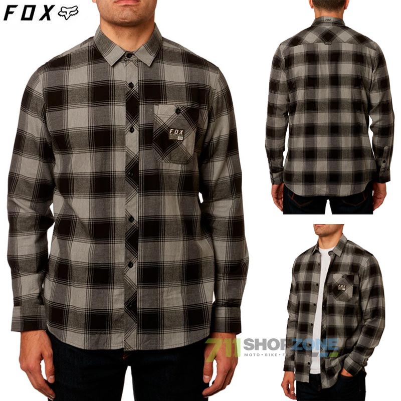 Oblečenie - Pánske, FOX košeľa Longview Lightw. flannel, šedá