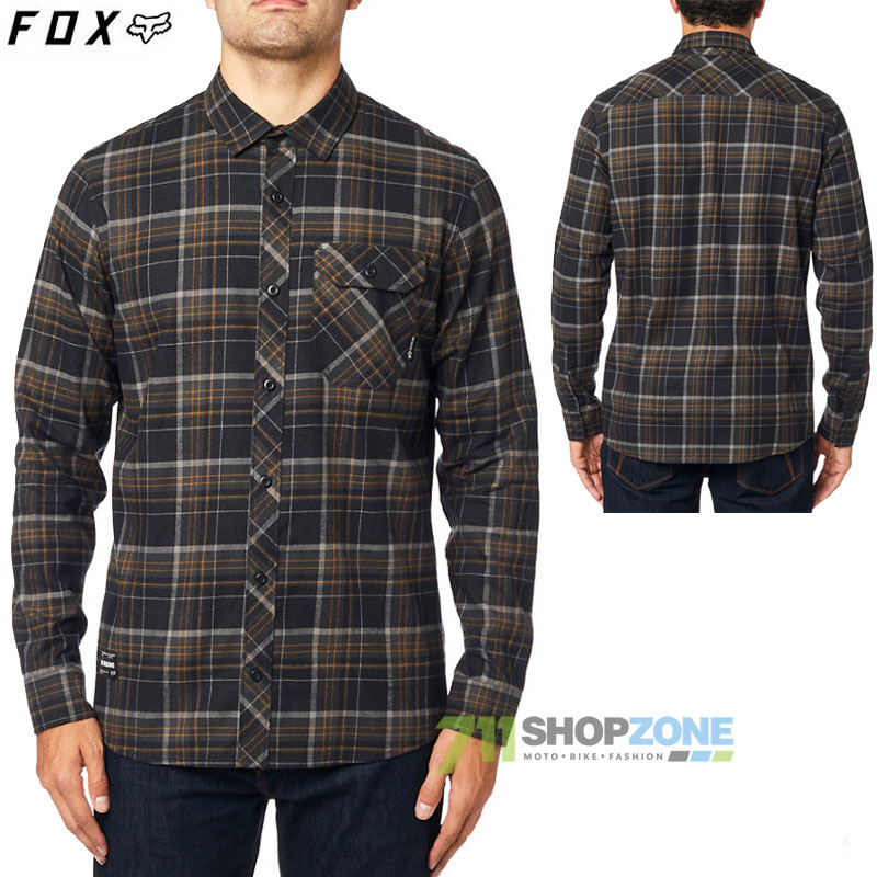Oblečenie - Pánske, FOX flanelová košeľa Gamut Stretch, čierna
