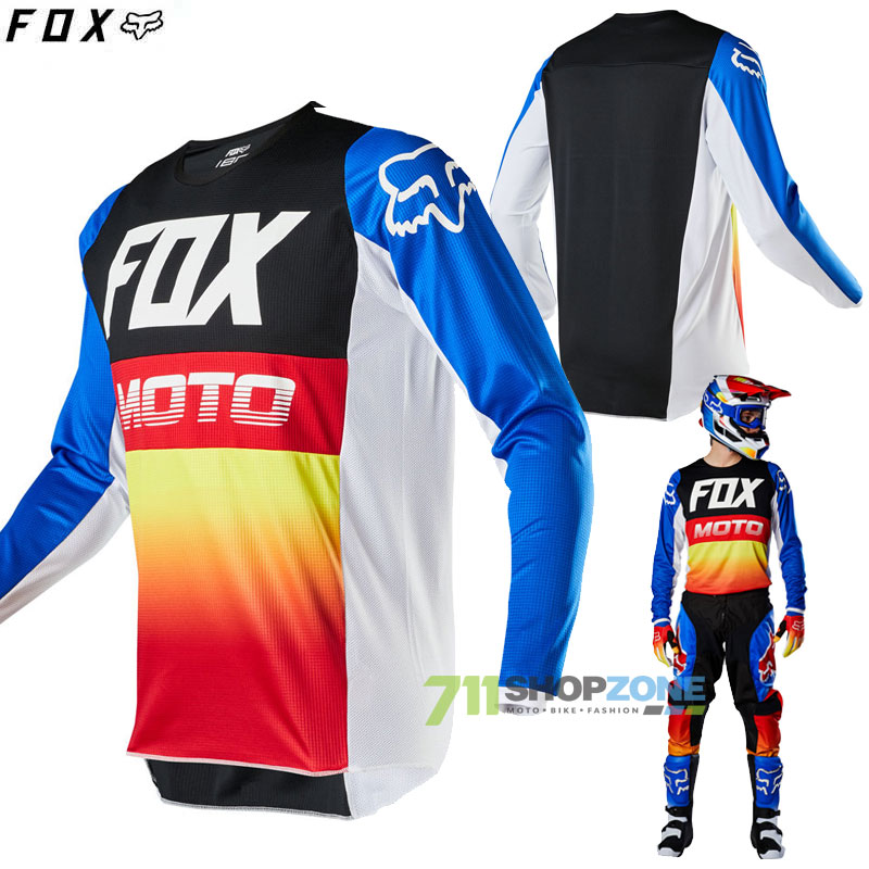 Moto oblečenie - Dresy, FOX motokrosový dres 180 Fyce jersey, modro červená