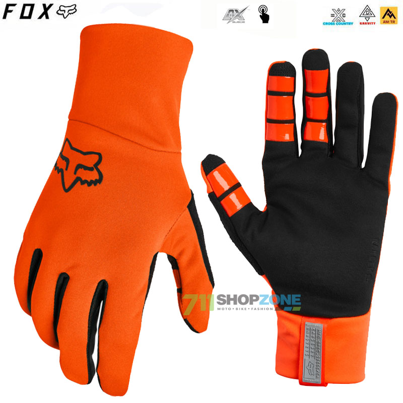Cyklo oblečenie - Pánske, FOX cyklo rukavice Ranger Fire, neon oranžová