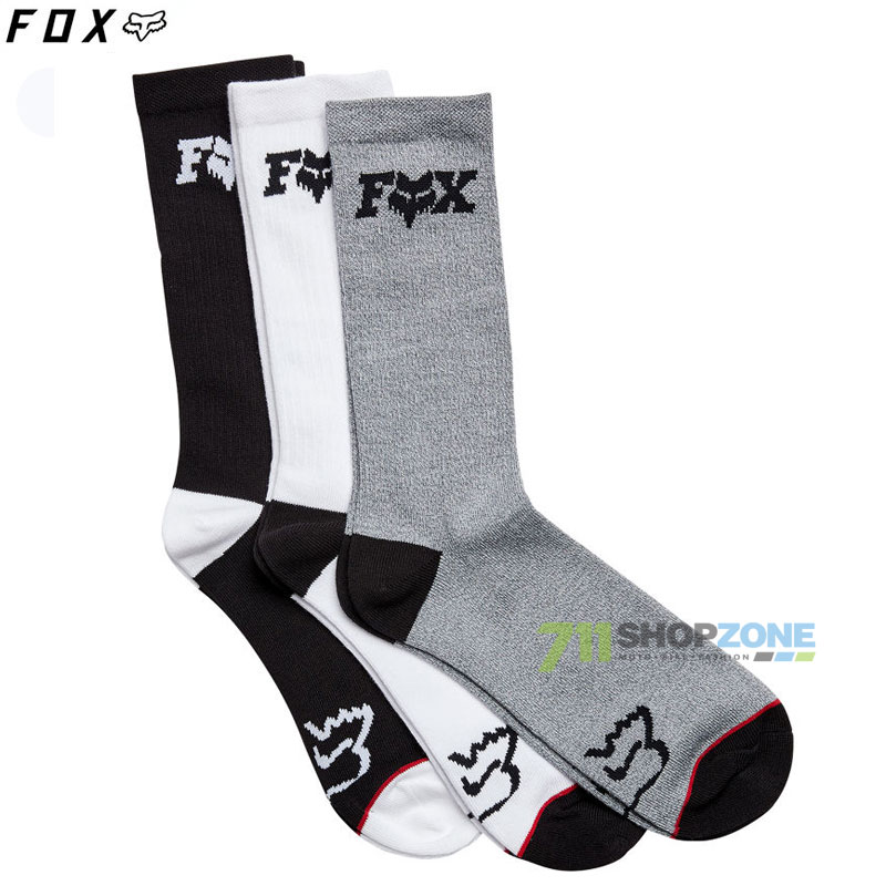 Oblečenie - Pánske, FOX ponožky Fheadx crew 3pack, čierna šedá biela