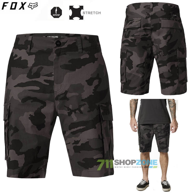 Oblečenie - Pánske, FOX šortky Slambozo Camo short 2.0, čierny maskáč