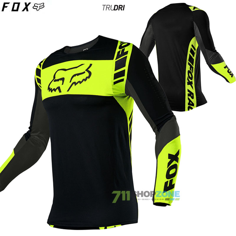 Moto oblečenie - Dresy, FOX dres Flexair Mach One jersey, čierno žltá