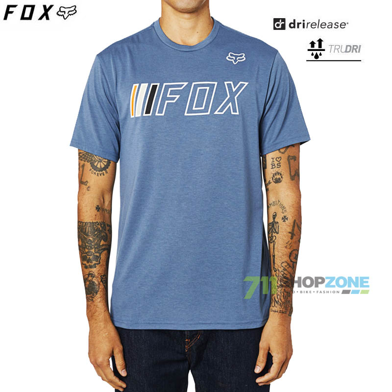 Oblečenie - Pánske, FOX tričko Brake Check ss Tech tee, šedo modrá