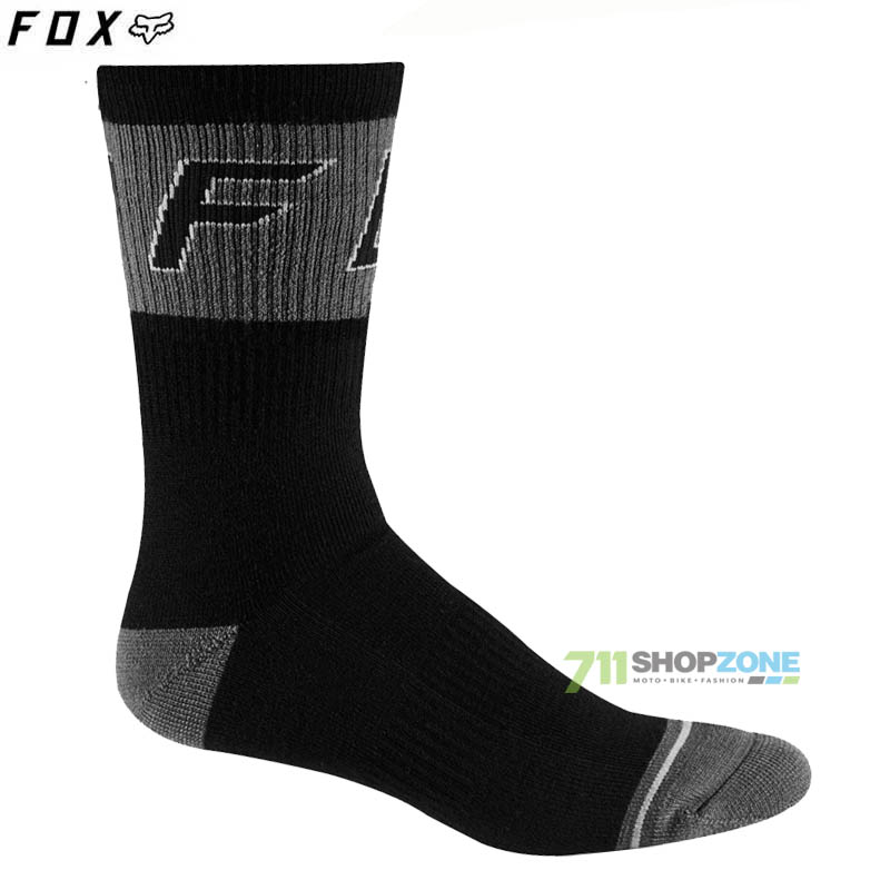 Cyklo oblečenie - Ponožky, FOX cyklistické ponožky 8" Winter Wool sock, čierna