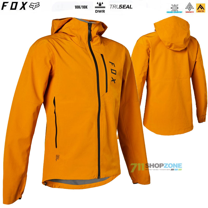 Cyklo oblečenie - Pánske, FOX cyklistická bunda Ranger 3l Water jacket, zlatá