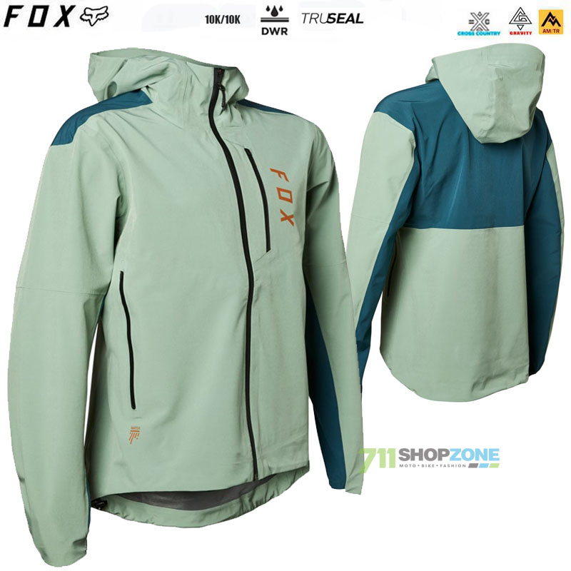 Cyklo oblečenie - Pánske, FOX cyklistická bunda Ranger 3l Water jacket, šedo zelená