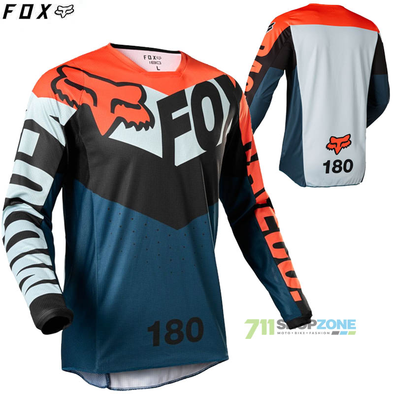 Moto oblečenie - Dresy, FOX motokrosový dres 180 Trice jersey, šedo oranžová