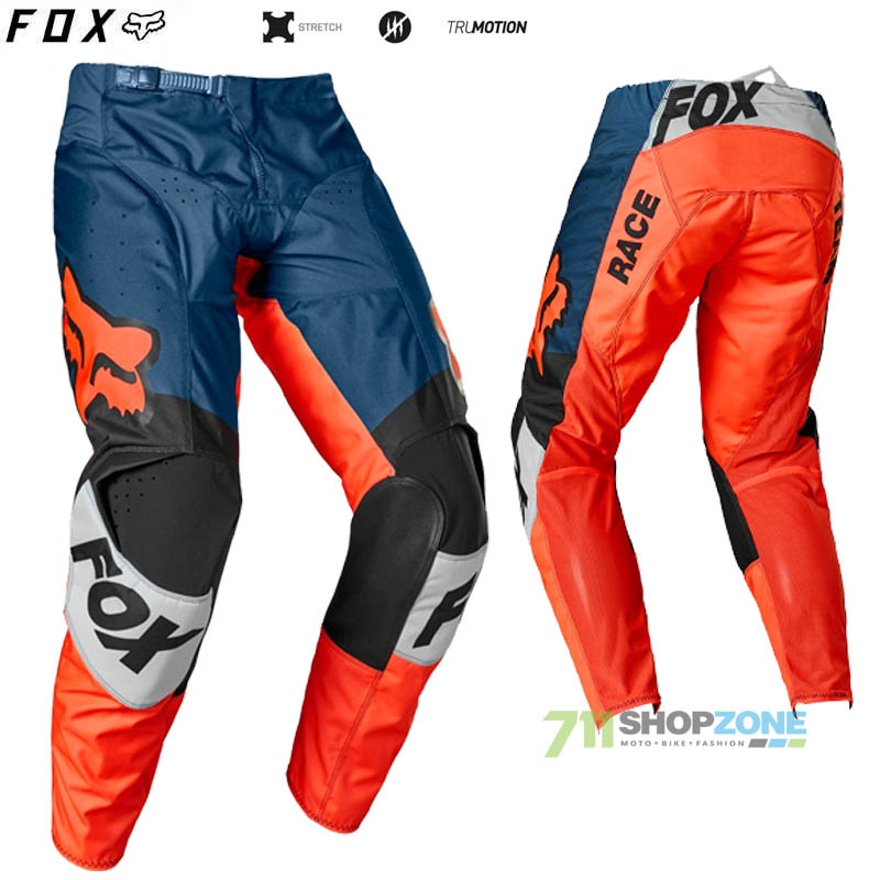 Moto oblečenie - Nohavice, FOX motokrosové nohavice 180 Trice pant, šedo oranžová