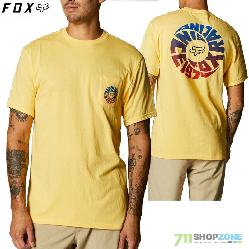 Oblečenie - Pánske, FOX tričko Revolver ss pocket tee, krémová žltá