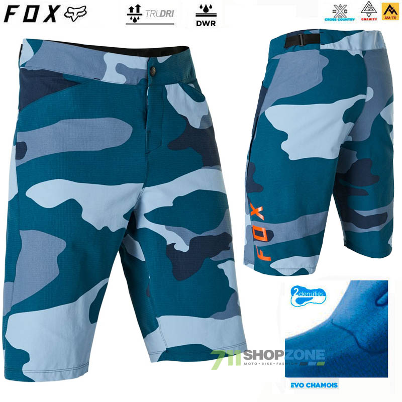 Cyklo oblečenie - Pánske, FOX cyklistická šortky Ranger short Camo, modrý maskáč