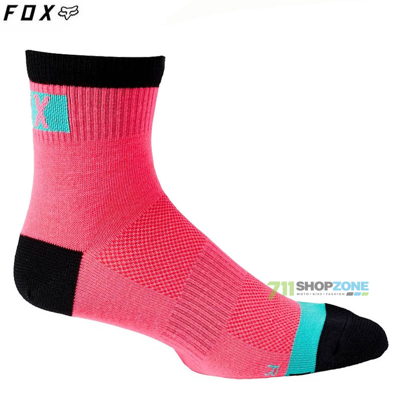 Cyklo oblečenie - Ponožky, FOX cyklistické ponožky 4" Flexair Merino, ružová