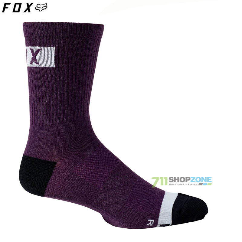 Cyklo oblečenie - Ponožky, FOX cyklistické ponožky 6" Flexair Merino sock, fialová
