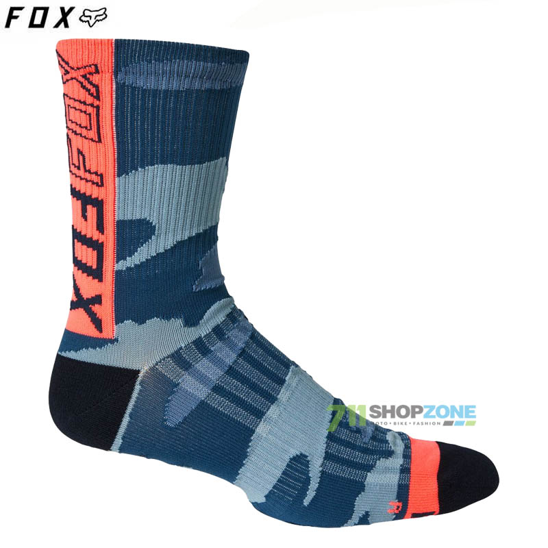 Cyklo oblečenie - Ponožky, FOX cyklistické ponožky 6" Ranger, modrý maskáč