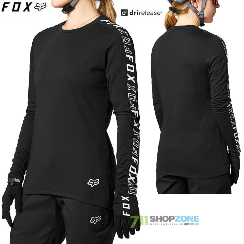 Cyklo oblečenie - Dámske, FOX dámsky cyklistický dres Ranger Drirelease LS jersey, čierna