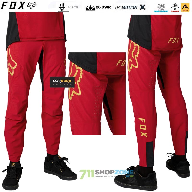 Cyklo oblečenie - Pánske, FOX cyklistické nohavice Defend pant RS, čili červená