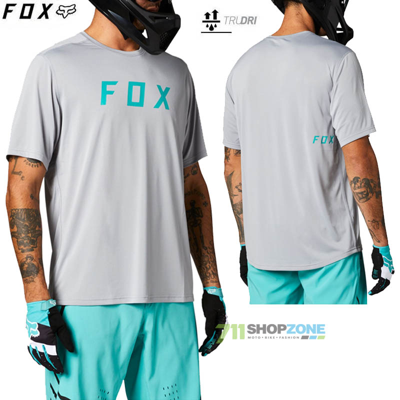Cyklo oblečenie - Pánske, FOX cyklistický dres Ranger ss jersey Fox, bledo šedá