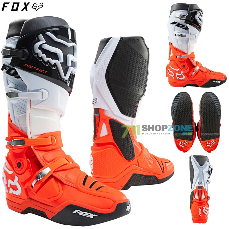 Moto oblečenie - Čižmy, FOX Instinct boot 22 moto čižmy, čierna/biela/oranžová