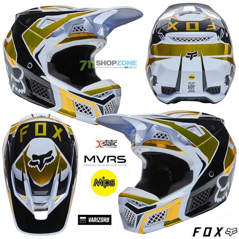 Moto oblečenie - Helmy, FOX prilba V3 RS Mirer helmet ECE, bielo čierna