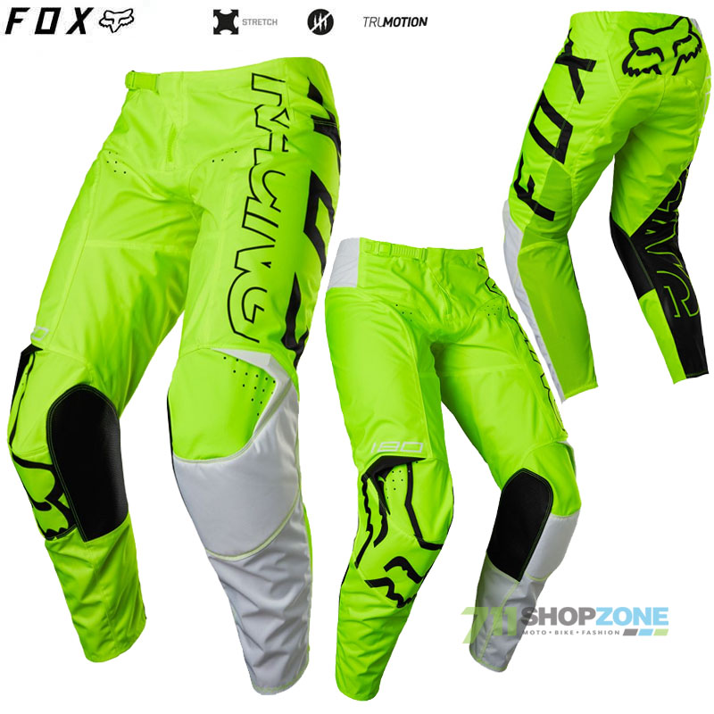 Moto oblečenie - Nohavice, FOX motokrosové nohavice 180 Skew pant, neon žltá