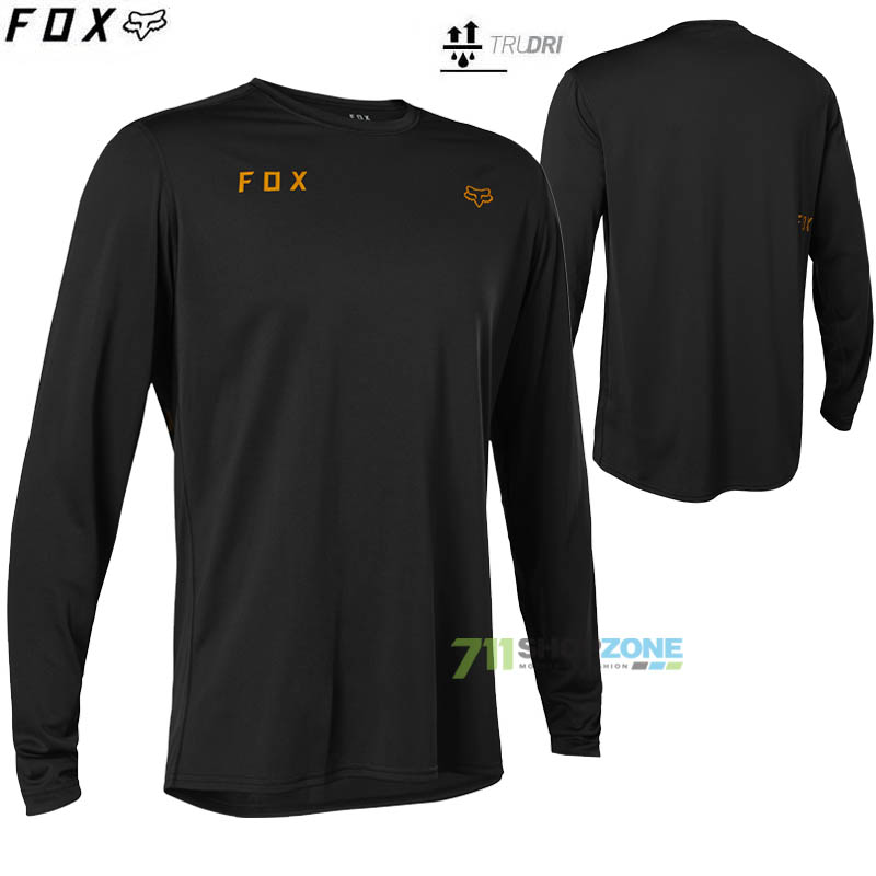 Cyklo oblečenie - Pánske, FOX cyklistický dres Ranger Essential LS jersey, čierna