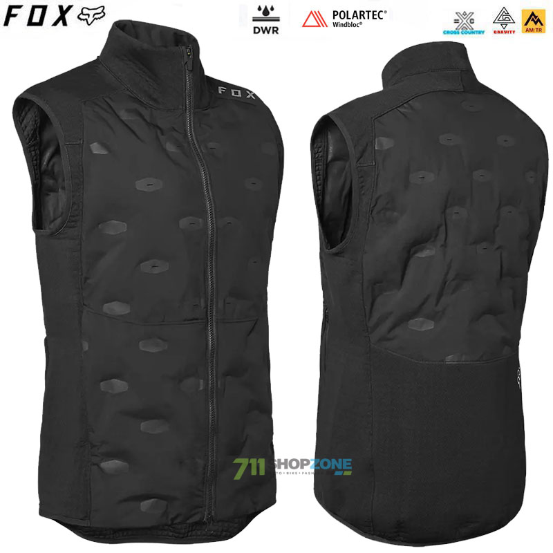 Cyklo oblečenie - Pánske, FOX športová vesta Ranger WindblockR Fire vest, čierna